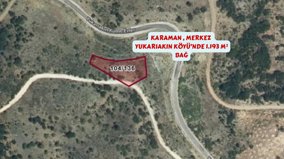 KARAMAN MERKEZ YUKARIAKIN KÖYÜ 1.193 M² BAĞIMIZ SATILIKTIR. - KARAMAN MERKEZ fotoğraf 4